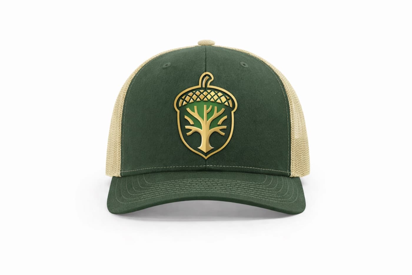 Groene pet met het nieuwe logo van Hovenier Eykelenboom