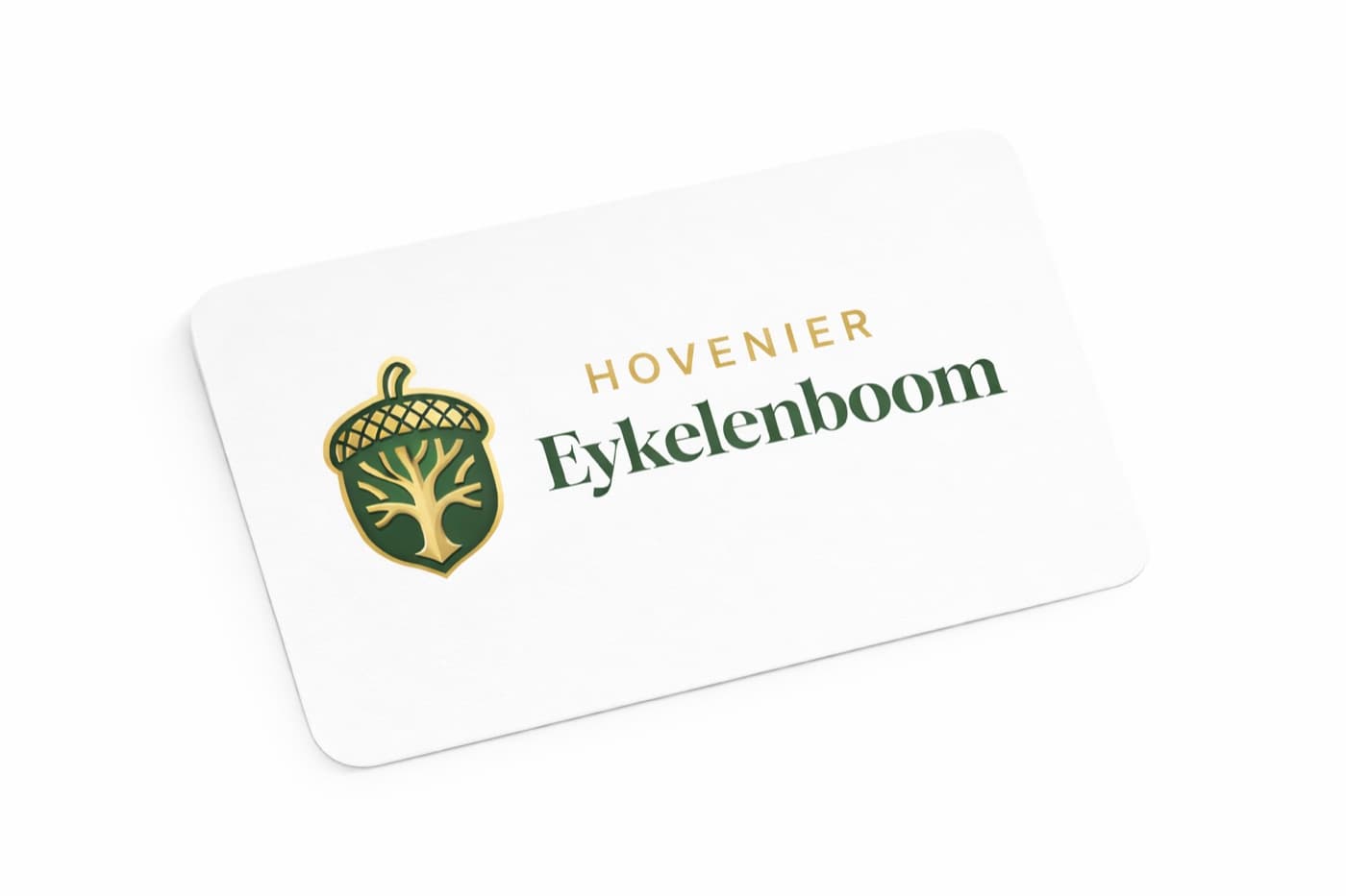 Visitekaartje van Hovenier Eykelenboom in de nieuwe huisstijl