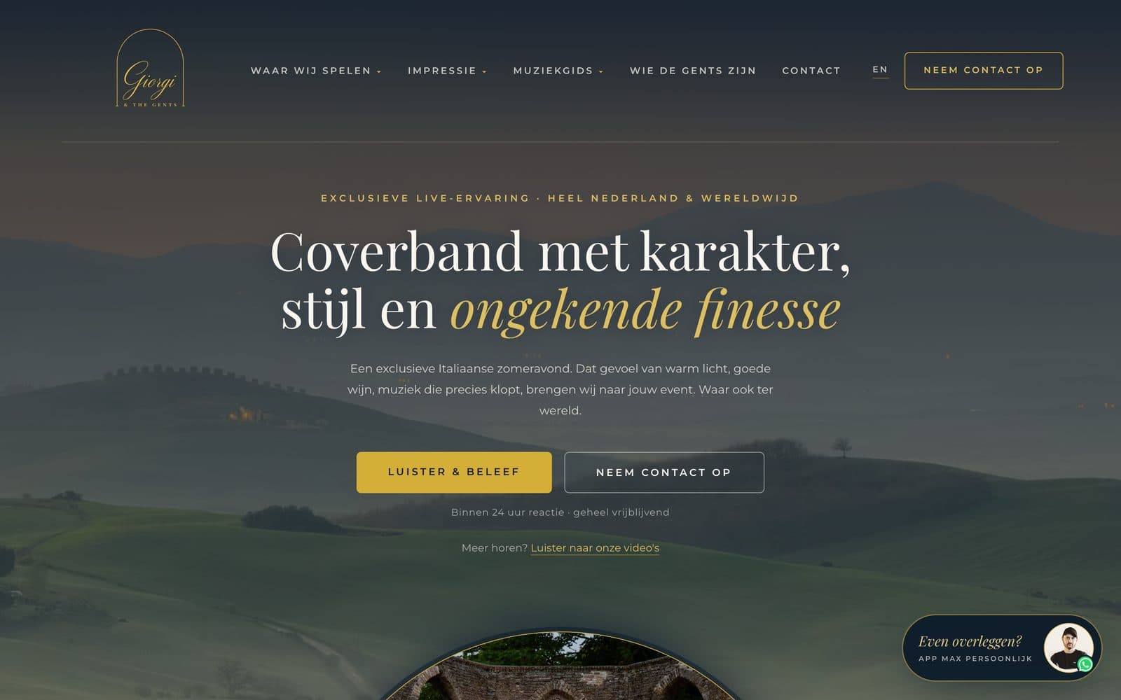 Website die Brandlift bouwde voor Giorgi & The Gents